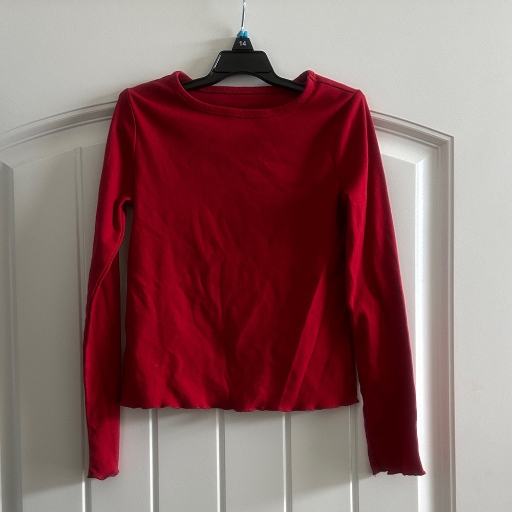 Girl’s Red Long Sleeve Top